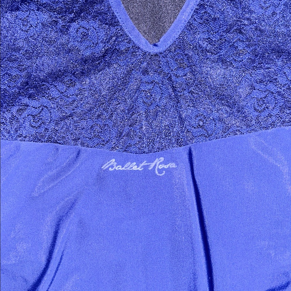 Navy Blue Lace Ballet Rosa Leotard - Picture 5 of 5